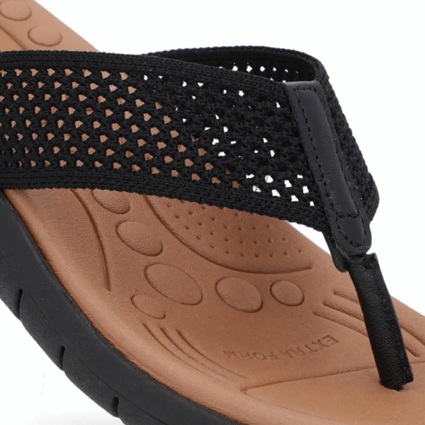 Chinelo Salto Rasteiro Tricot Preto - Imagem 7