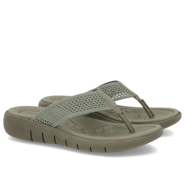 Chinelo Salto Rasteiro Tricot Verde - Imagem 4