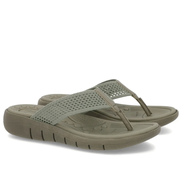 Chinelo Salto Rasteiro Tricot Verde - Imagem 3