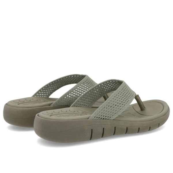Chinelo Salto Rasteiro Tricot Verde - Imagem 6