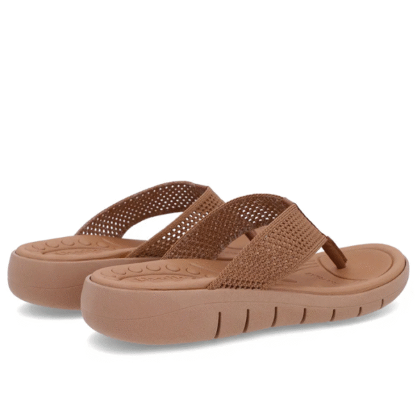Chinelo Salto Rasteiro Tricot Marrom - Imagem 3