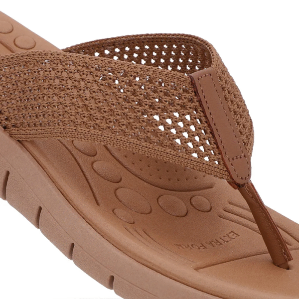 Chinelo Salto Rasteiro Tricot Marrom - Imagem 8