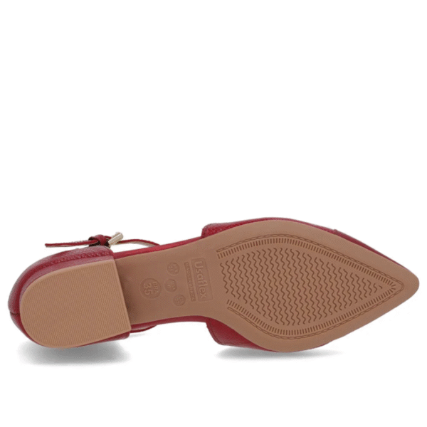 Scarpin Vermelho Couro Salto Bloco Fechado - Imagem 7