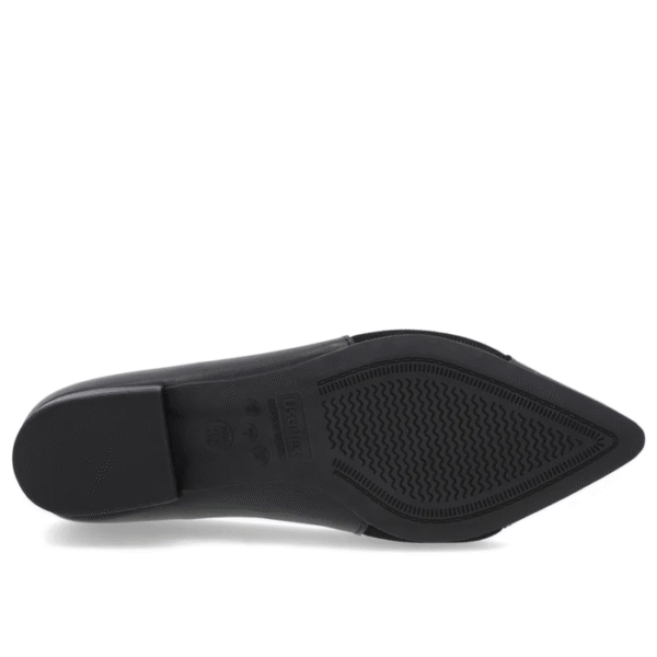 Scarpin Preto Couro Bico Fino Enfeite - Imagem 9