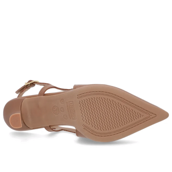 Slingback Marrom Tira Lateral Couro Textura - Imagem 9