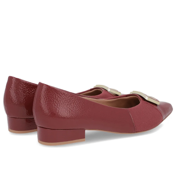 Scarpin Vermelho Verniz Bico Fino Enfeite - Imagem 6