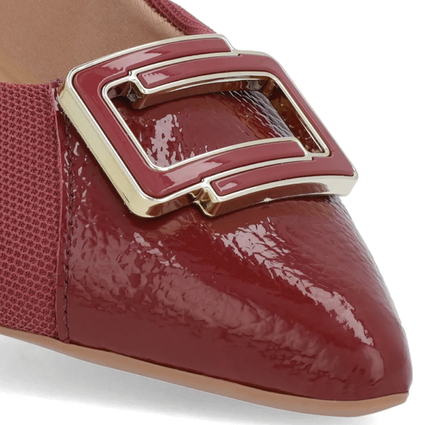 Scarpin Vermelho Verniz Bico Fino Enfeite - Imagem 8