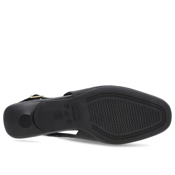 Slingback Preto Tira Calcanhar Couro Textura - Imagem 8
