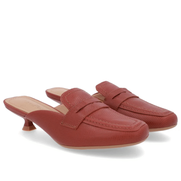 Mule Marrom Couro Salto Kitten - Imagem 3