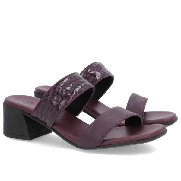 Tamanco Roxo Salto Bloco Tiras - Imagem 4