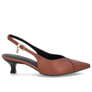 Slingback Cobre Salto Kitten Semi Aberto Couro