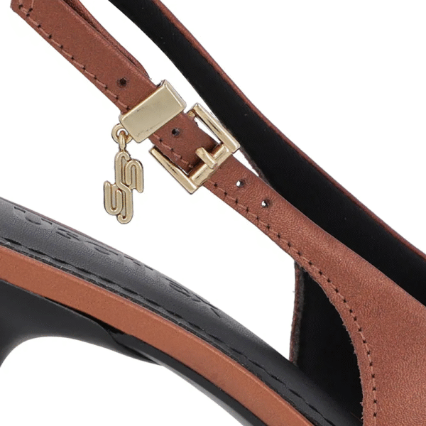 Slingback Cobre Salto Kitten Semi Aberto Couro - Imagem 8
