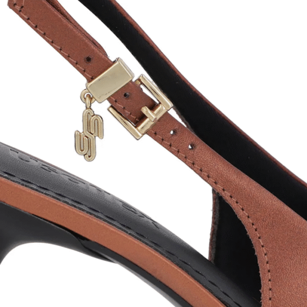 Slingback Cobre Salto Kitten Semi Aberto Couro - Imagem 7