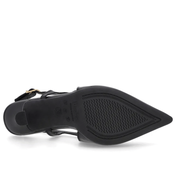 Slingback Preto Tira Lateral Couro Liso - Imagem 10