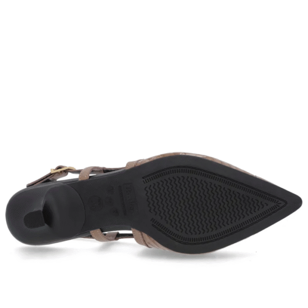 Slingback Marrom Salto Kitten Couro Croco - Imagem 9