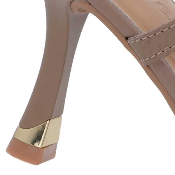 Slingback Marrom Tira Lateral Couro Textura - Imagem 7