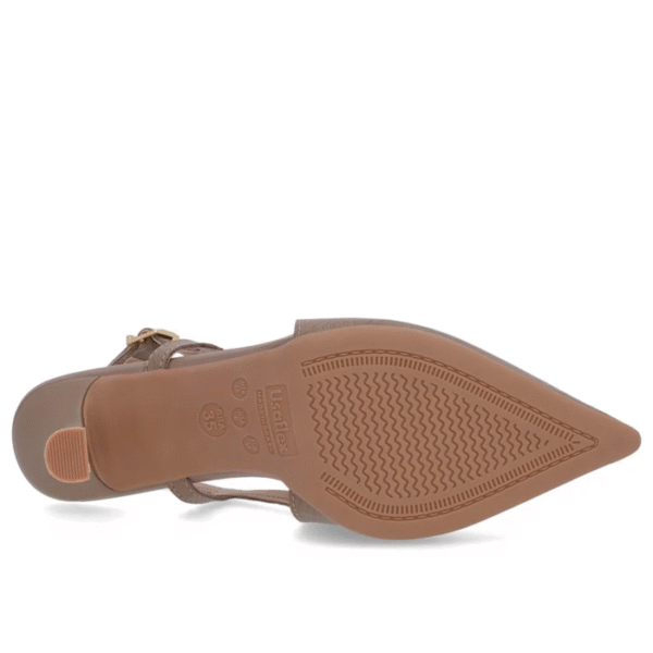Slingback Marrom Tira Lateral Couro Textura - Imagem 9